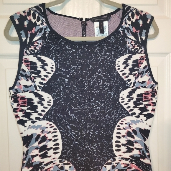 BCBG Maxazria Audrie Butterfly Knit Jacquard Dress Sz S - Picture 3 of 10